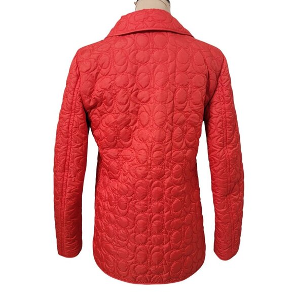 Coach Size S Pomegranate Orange Red Lightweight Quilted Jacket, Gently Used Cond - Picture 6 of 14